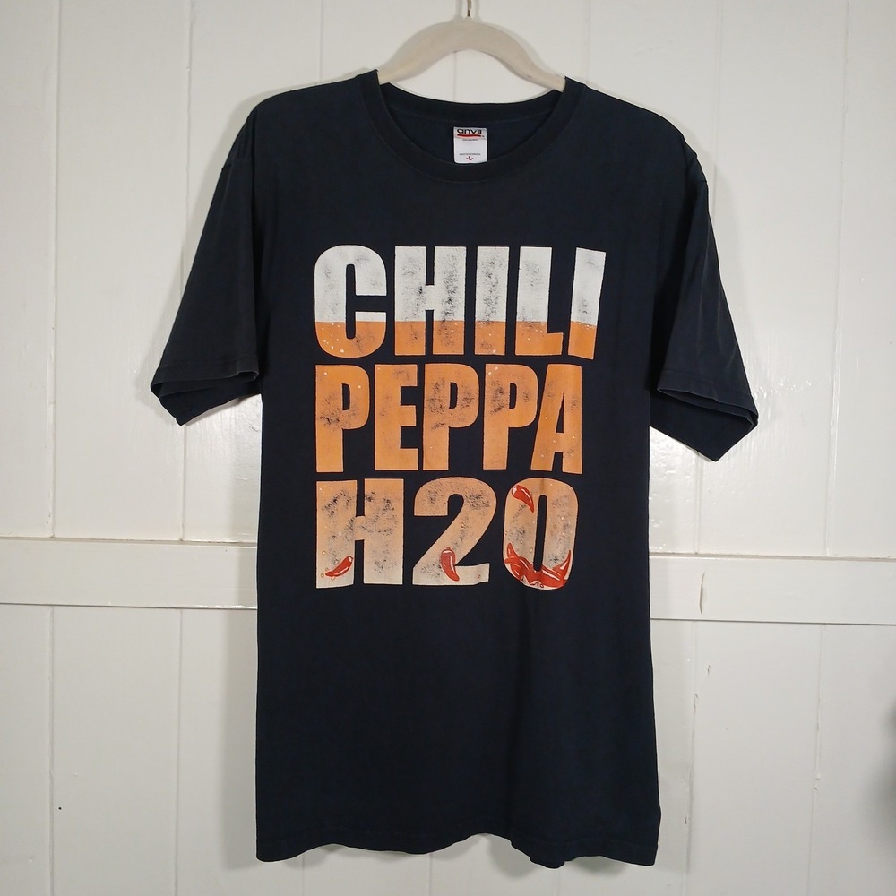 Chili Peppa H20 Hawaii‎ Graphic T-Shirt Mens Large Black Anvil Local Tradition